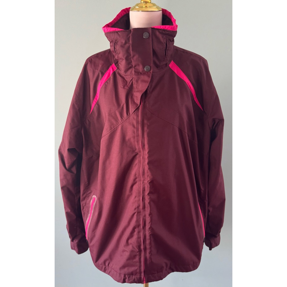 Women's Columbia Jacket Size 2X Burgundy & Pink Outerwear - Picture 1 of 4